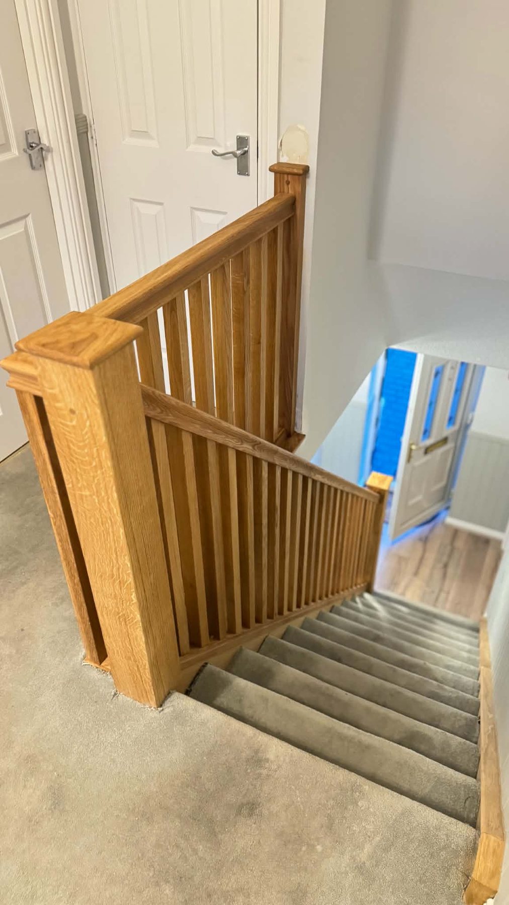 Oak spindle staircase transformation
